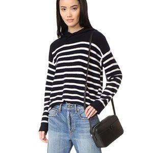 Vince Navy Striped Cashmere Sweatshirt/Hoodie